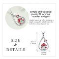 wholesale 925 Sterling Silver Red Enamel Ladybug & Mushroom Teardrop Pendant Necklace for Women-0-2