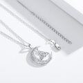 wholesale 925 Sterling Silver Crescent Moon Triquetra Knot Pendant Necklace for Women-0-2