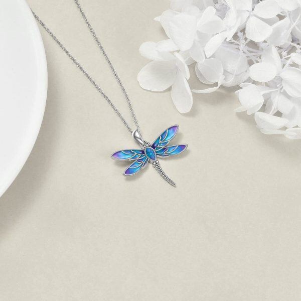 Sterling Silver Dragonfly Pendant Necklace-3