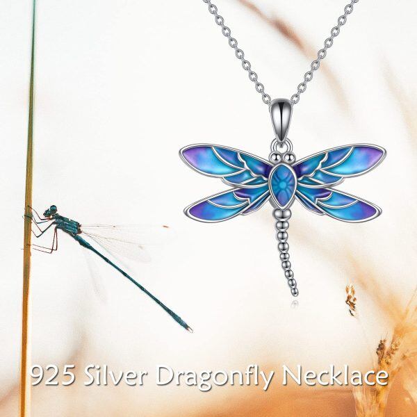 Sterling Silver Dragonfly Pendant Necklace-5