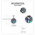 wholesale 925 Sterling Silver Tree of Life Photo Locket Pendant Necklace with Abalone Shell Inlay for Women-0-3