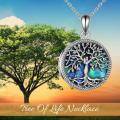 wholesale 925 Sterling Silver Tree of Life Photo Locket Pendant Necklace with Abalone Shell Inlay for Women-0-4