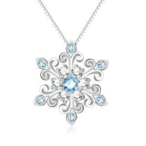 Sterling Silver Snowflake Necklace-0