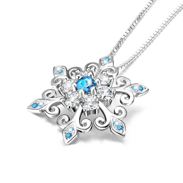 Sterling Silver Snowflake Necklace-1