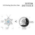 wholesale 925 Sterling Silver Blue Crystal Snowflake Pendant Necklace for Women-0-2