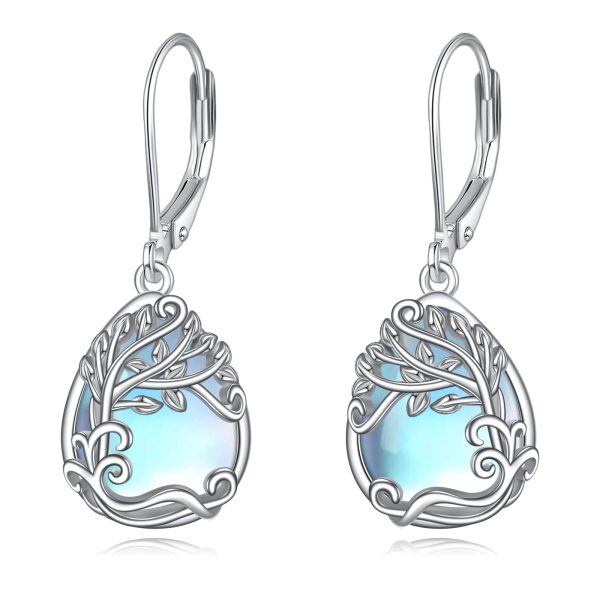 Sterling Silver Tree Of Life Earrings-0