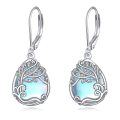 wholesale Sterling Silver Moonstone Leverback Teardrop Dangle Earrings for Women-0-12