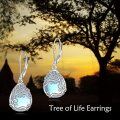wholesale Sterling Silver Moonstone Leverback Teardrop Dangle Earrings for Women-0-17