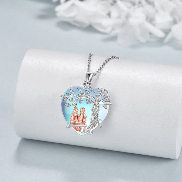 Sterling Silver Tree Of Life Heart Necklace-2