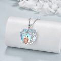 wholesale 925 Sterling Silver Heart-Shaped Tree of Life Love Couple Pendant Necklace with Mother-of-Pearl Stone and 18K Gold Plated Accents-0-2