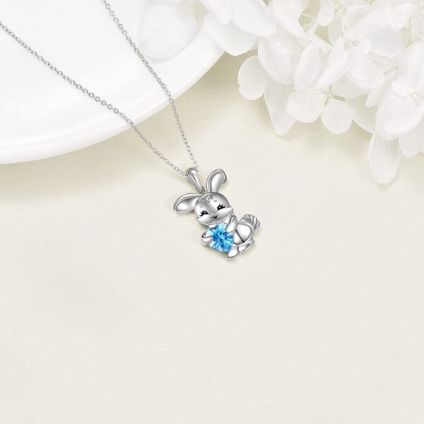 Sterling Silver Rabbit Heart Necklace-3