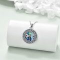 wholesale 925 Sterling Silver Abalone Shell Dragonfly Round Locket Pendant Necklace s for Women-0-2