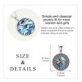 wholesale 925 Sterling Silver Abalone Shell Dragonfly Round Locket Pendant Necklace s for Women-0-4