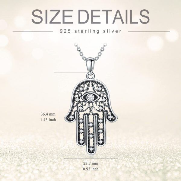 Sterling Silver Hamsa Necklace-1