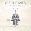 wholesale 925 Sterling Silver Evil Eye Hand of Fatima Pendant Necklace for Women-0-1