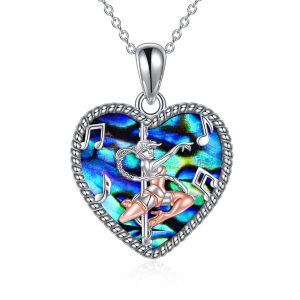 Sterling Silver Dancer Heart Necklace-0