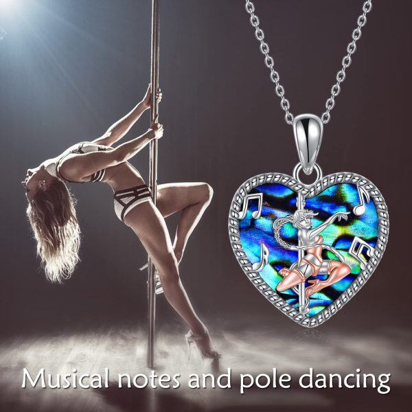 Sterling Silver Dancer Heart Necklace-5