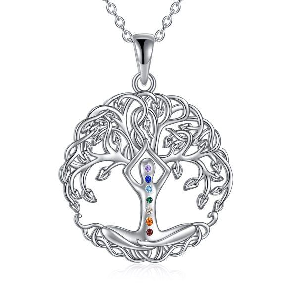 Sterling Silver Tree Of Life Necklace-0