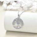 wholesale 925 Sterling Silver Healing Crystals Chakra Tree of Life Yoga Pose Pendant Necklace Gift for Women-0-3