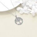 wholesale 925 Sterling Silver Healing Crystals Chakra Tree of Life Yoga Pose Pendant Necklace Gift for Women-0-4