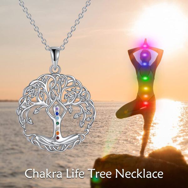 Sterling Silver Tree Of Life Necklace-5