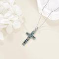 wholesale 925 Sterling Silver Abalone Shell Inlay Cross Pendant Necklace for Women-0-3