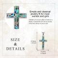 wholesale 925 Sterling Silver Abalone Shell Inlay Cross Pendant Necklace for Women-0-4