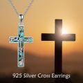 wholesale 925 Sterling Silver Abalone Shell Inlay Cross Pendant Necklace for Women-0-5