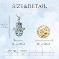 wholesale 925 Sterling Silver Abalone Shell Evil Eye Hamsa Hand Pendant Necklace for Women-0-4