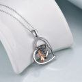 wholesale 925 Sterling Silver Dragon and Girl Heart Pendant Necklace for Women-0-3