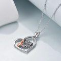 wholesale 925 Sterling Silver Dragon and Girl Heart Pendant Necklace for Women-0-4