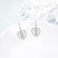 wholesale 925 Sterling Silver Mother and Daughter Heart Drop Earrings with Cubic Zirconia - Wholesale Jewelry for Women-0-2