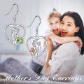 wholesale 925 Sterling Silver Mother and Daughter Heart Drop Earrings with Cubic Zirconia - Wholesale Jewelry for Women-0-5