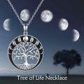 wholesale 925 Sterling Silver Moon Phase Tree of Life Pendant Necklace for Women-0-4