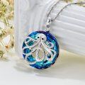 wholesale 925 Sterling Silver Blue Crystal Octopus Pendant Necklace for Women-0-2
