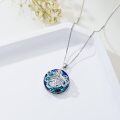 wholesale 925 Sterling Silver Blue Crystal Octopus Pendant Necklace for Women-0-3
