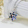 wholesale 925 Sterling Silver Abalone Shell Deer Star of David Pendant Necklace for Women-0-2