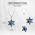 wholesale 925 Sterling Silver Abalone Shell Deer Star of David Pendant Necklace for Women-0-4