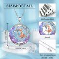 wholesale 925 Sterling Silver Round Ballet Dancer Crystal Pendant Necklace for Women-0-2