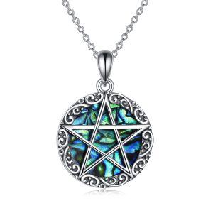 Sterling Silver Pentagram Necklace-0