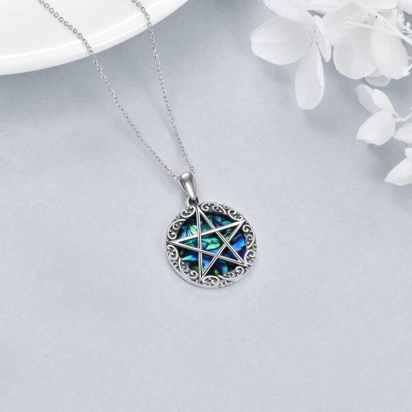 Sterling Silver Pentagram Necklace-2