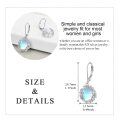 wholesale 925 Sterling Silver Blue Moonstone Floral Drop Earrings for Women-0-3