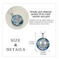 wholesale 925 Sterling Silver Round Blue Crystal Thistle Pendant Necklace for Women-0-3