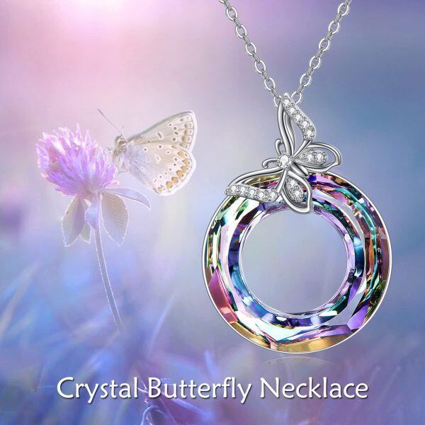 Sterling Silver Butterfly Pendant Necklace-4