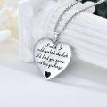 wholesale 925 Sterling Silver Heart Pendant Necklace with Engraved Message for Women-0-2