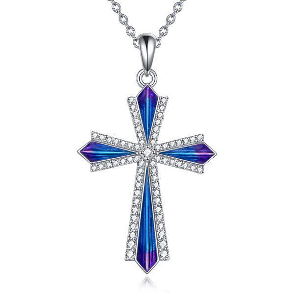 Sterling Silver Cross Necklace-0