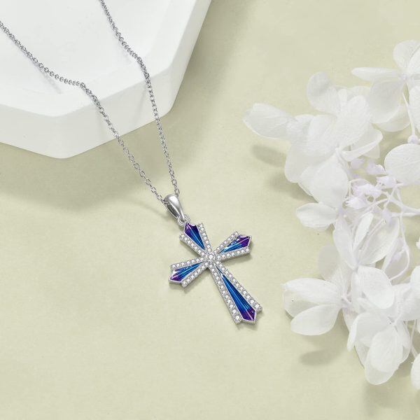 Sterling Silver Cross Necklace-3