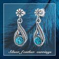 wholesale 925 Sterling Silver Flower & Turquoise Teardrop Dangle Earrings for Women-0-5