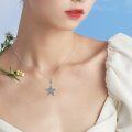 wholesale 925 Sterling Silver Star Pendant Necklace with Intricate Design and Chain for Women-0-1