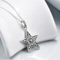 wholesale 925 Sterling Silver Star Pendant Necklace with Intricate Design and Chain for Women-0-2